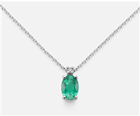 Collana Mikiko Donna in Oro bianco Smeraldo MD5181O4BE